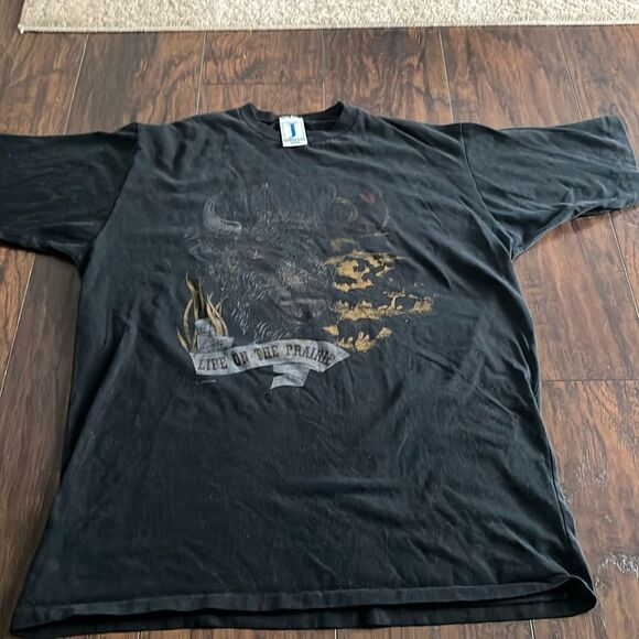 jostens life on prairie buffalo single stitch tee shirt made in USA size L nice